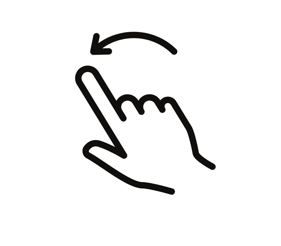 Hand swiping through sliding cards