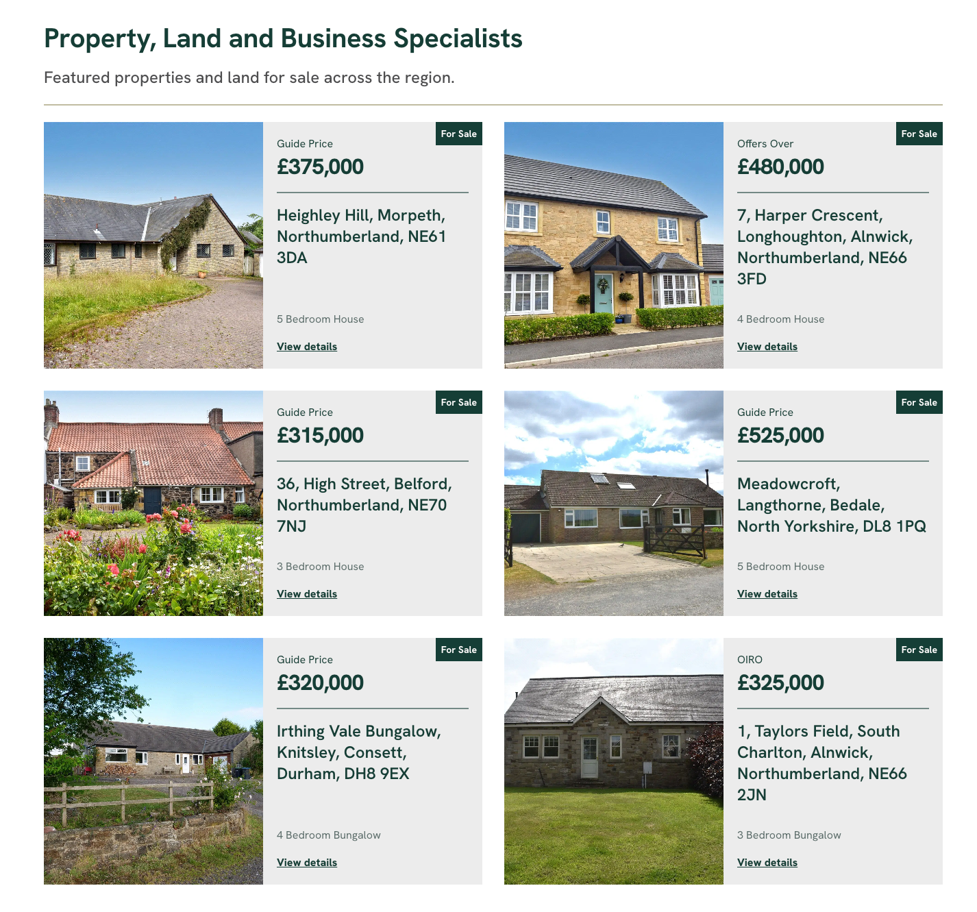 Property search on GFW