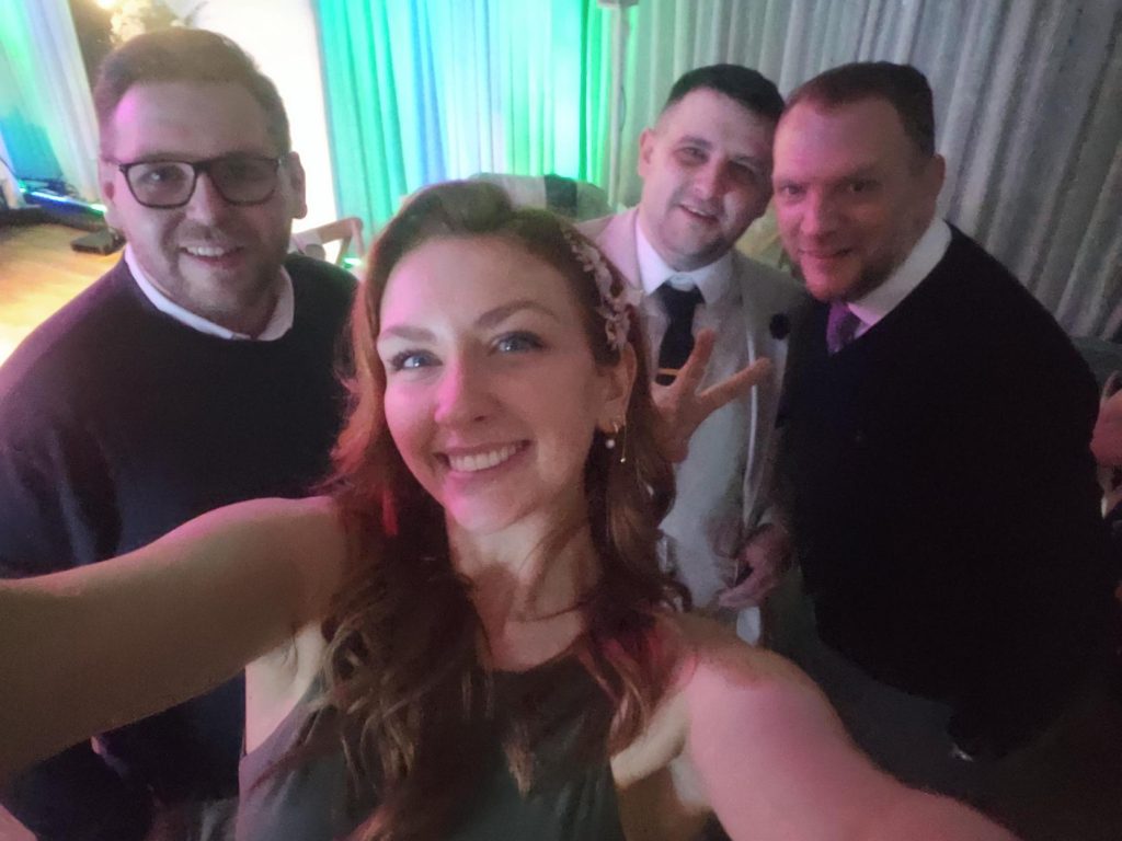 The Phonetic Digital team celebrating Matthews wedding by taking a selfie. 